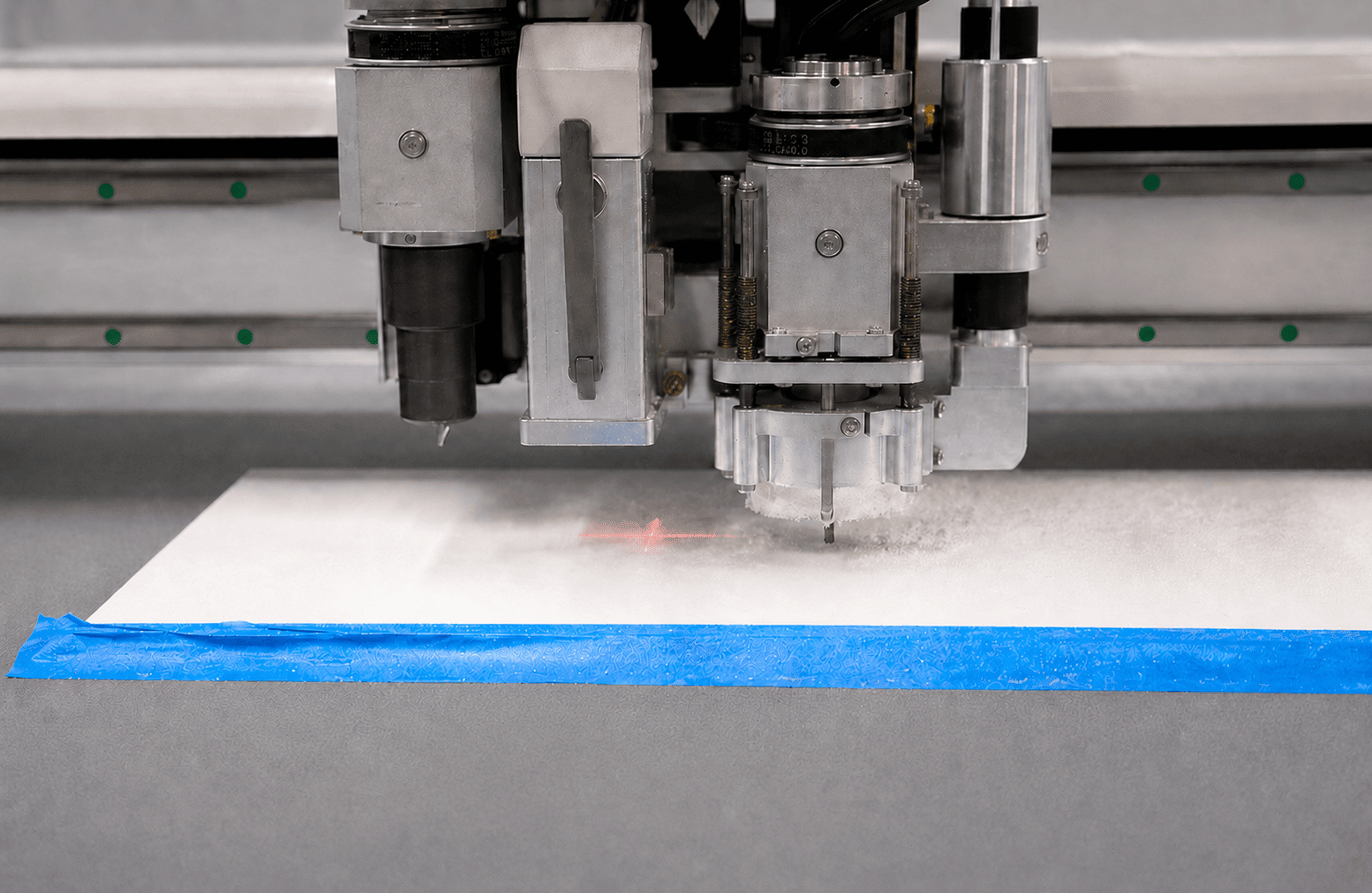 CNC router cutting a sheet during custom fabrication